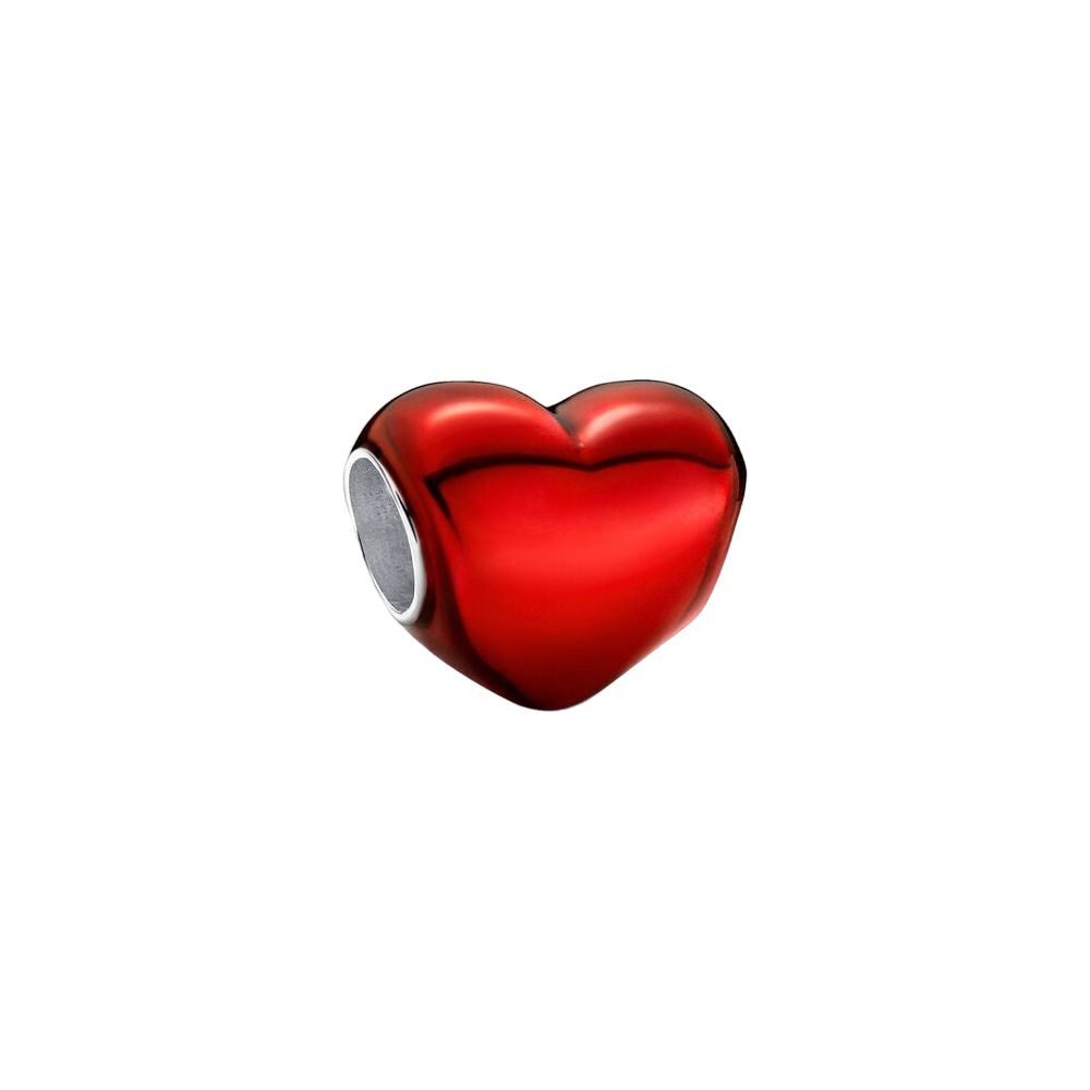 Charm-Einhänger Charm Damen Rotes Metallic-Herz Sterling-Silber 793337C02