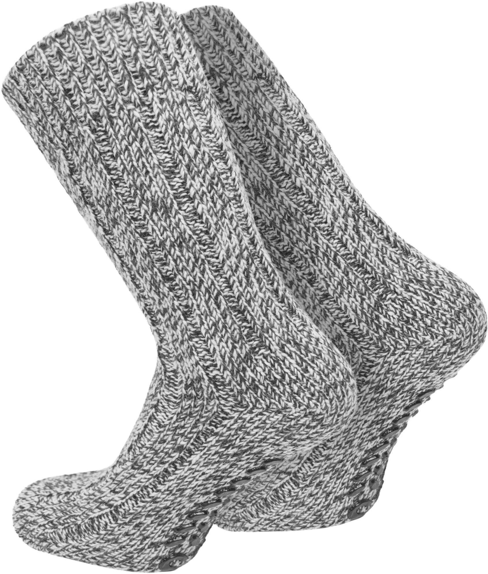 normani Thermosocken Paar Paar) 2 Graumelange mit 2 hoher Schafwolle (Set, Schafwollanteil Norweger-ABS-Socken