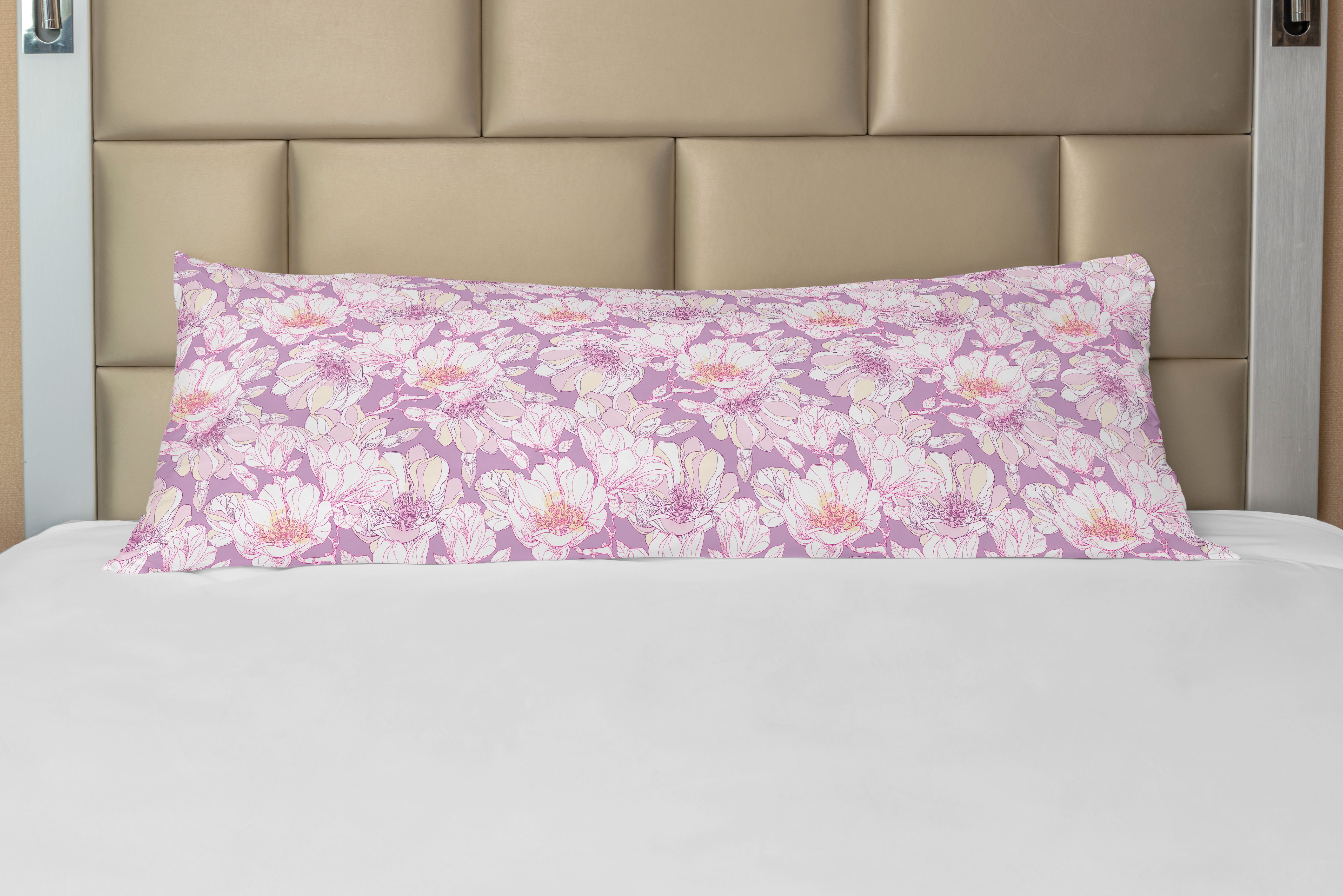 Pastellblumen-Blüte Deko-Akzent Seitenschläferkissenbezug Magnolie Langer Kissenbezug, Abakuhaus,