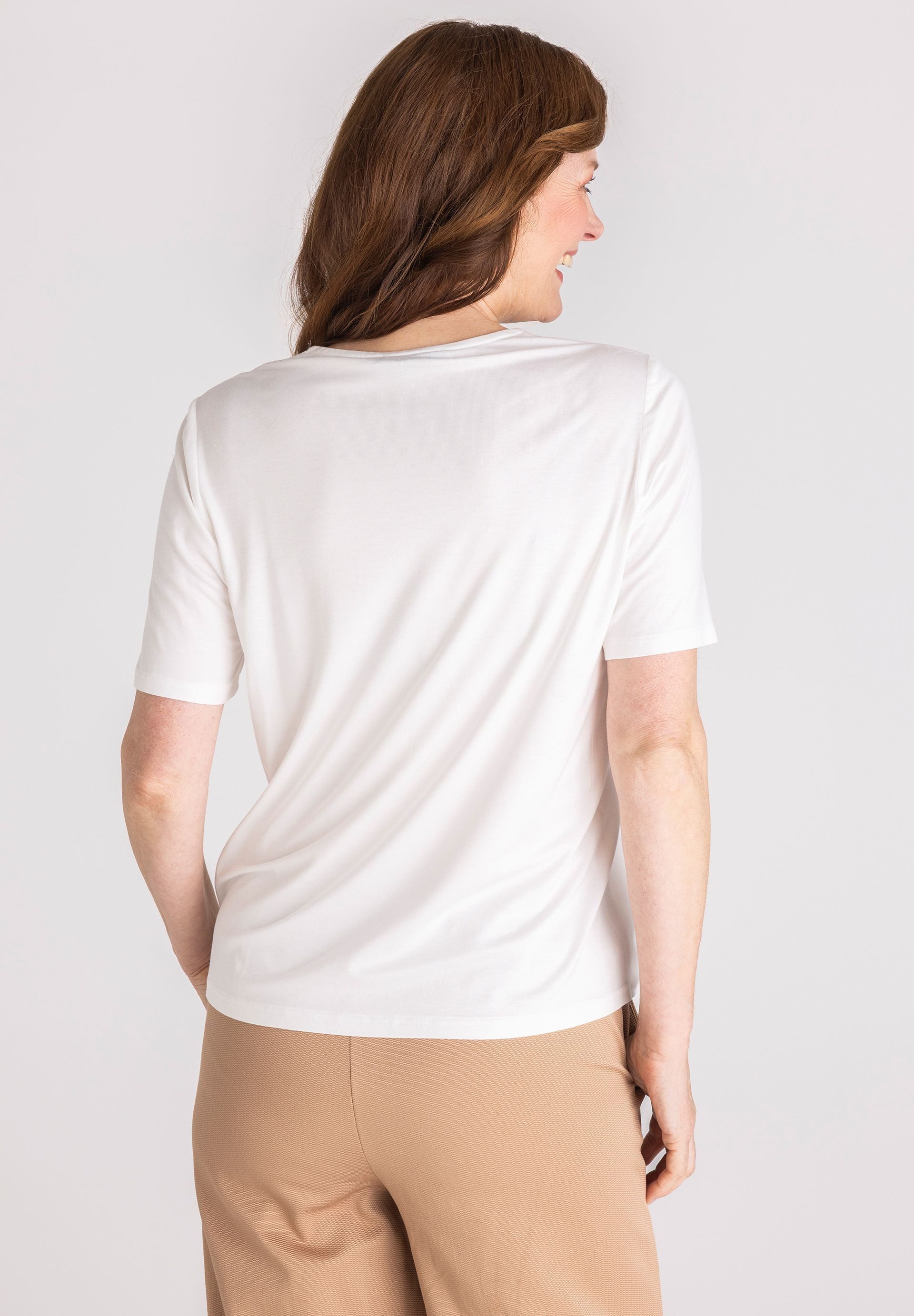 FRANK WALDER Blusenshirt mit Kontrastbesatz