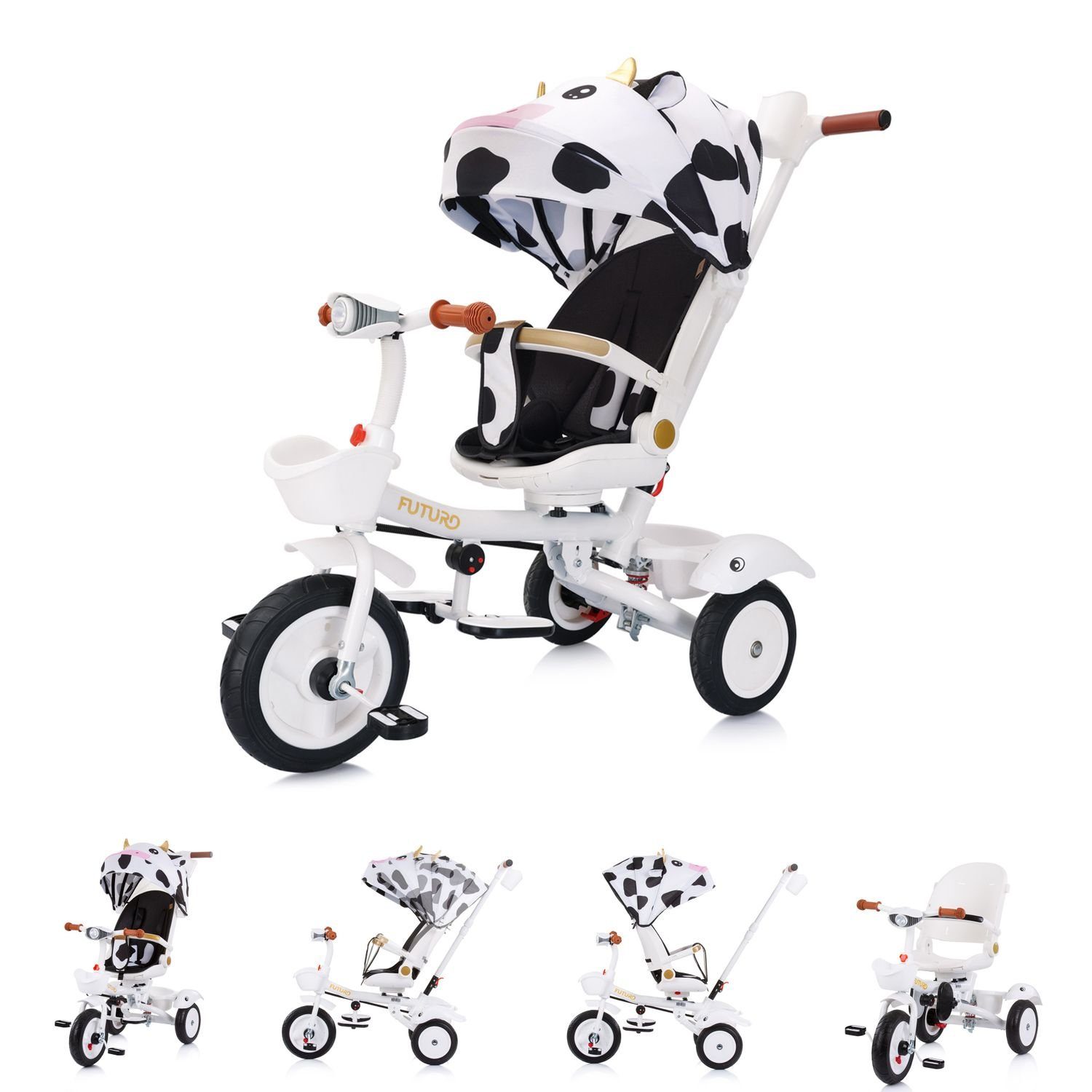 Chipolino Dreirad Tricycle Futuro 2 in 1 faltbar, Becherhalter, Musik, Licht, Gummiräder