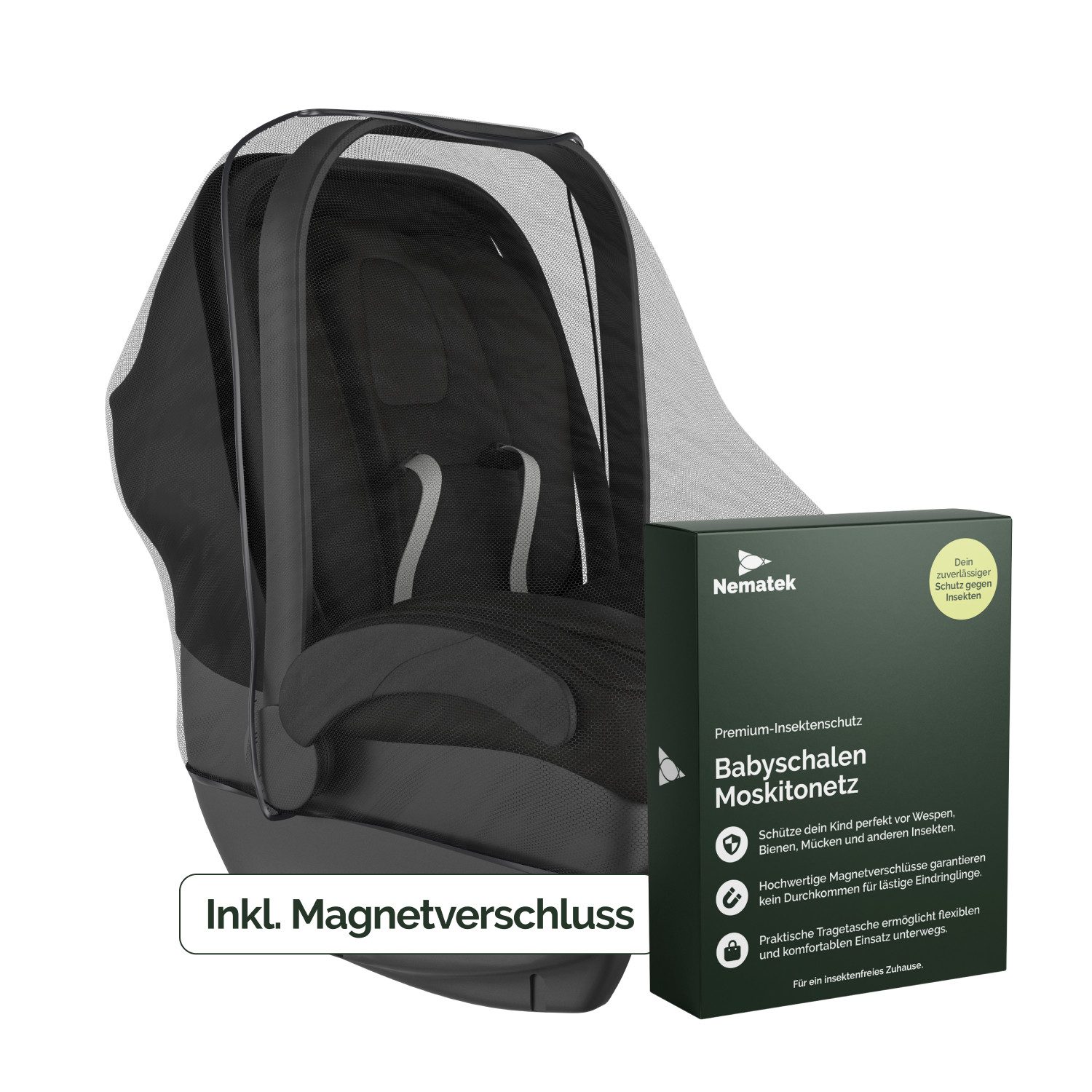 Nematek Insektenschutz-Vorhang Premium Baby Mückenschutz Netz mit magnetischer Eingriffslasche
