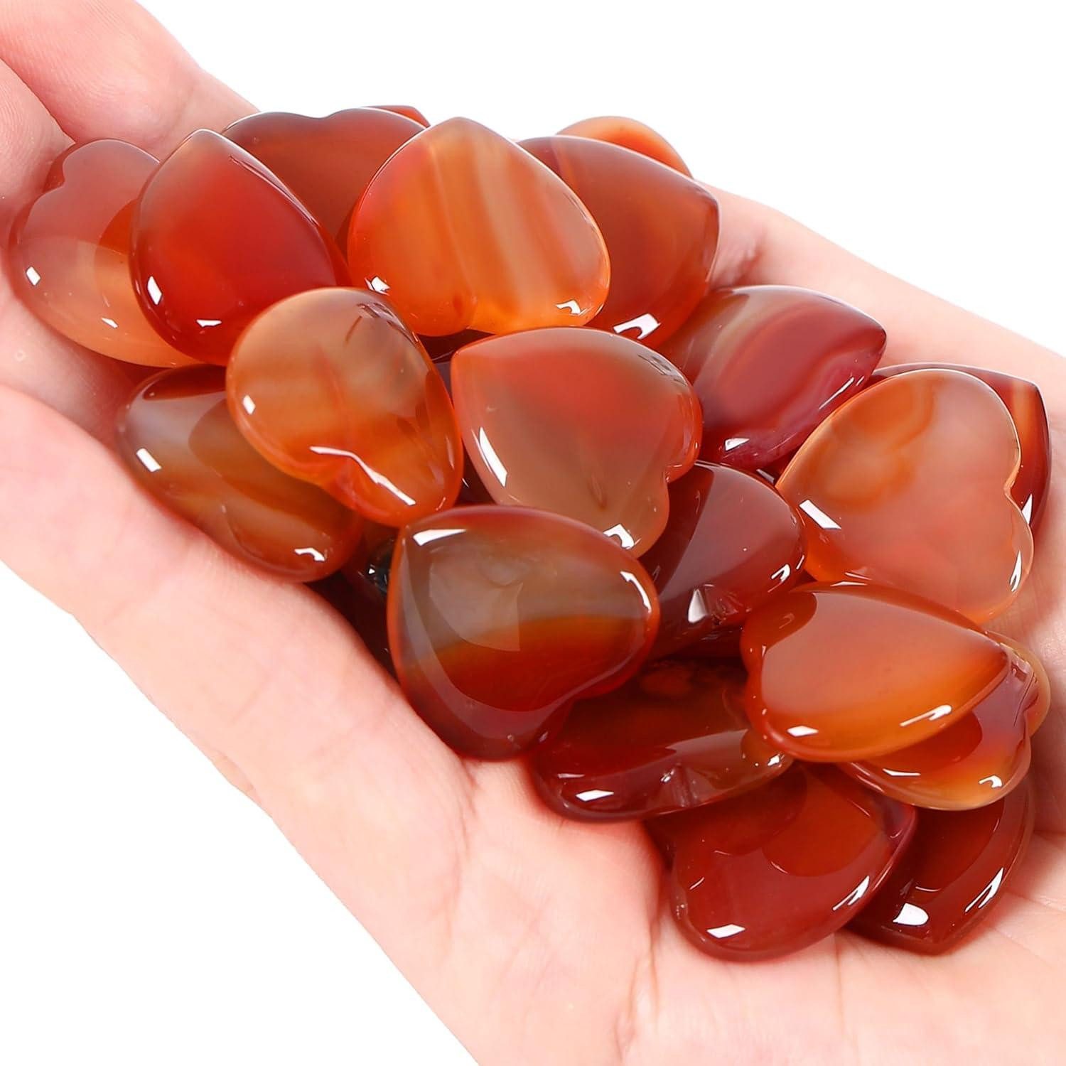 Edelstein 20 Herz Karneol Heilung Kristalle Set Glückssteine Meditation