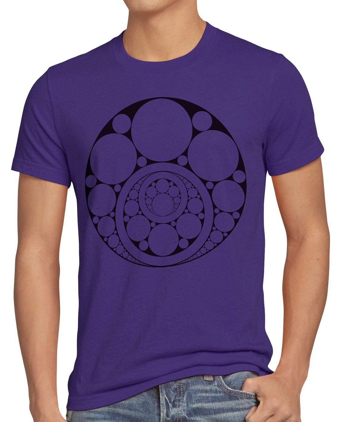 style3 Print-Shirt Herren T-Shirt Sheldon Inner Circles big bang cooper theory kreise physik kreis lila