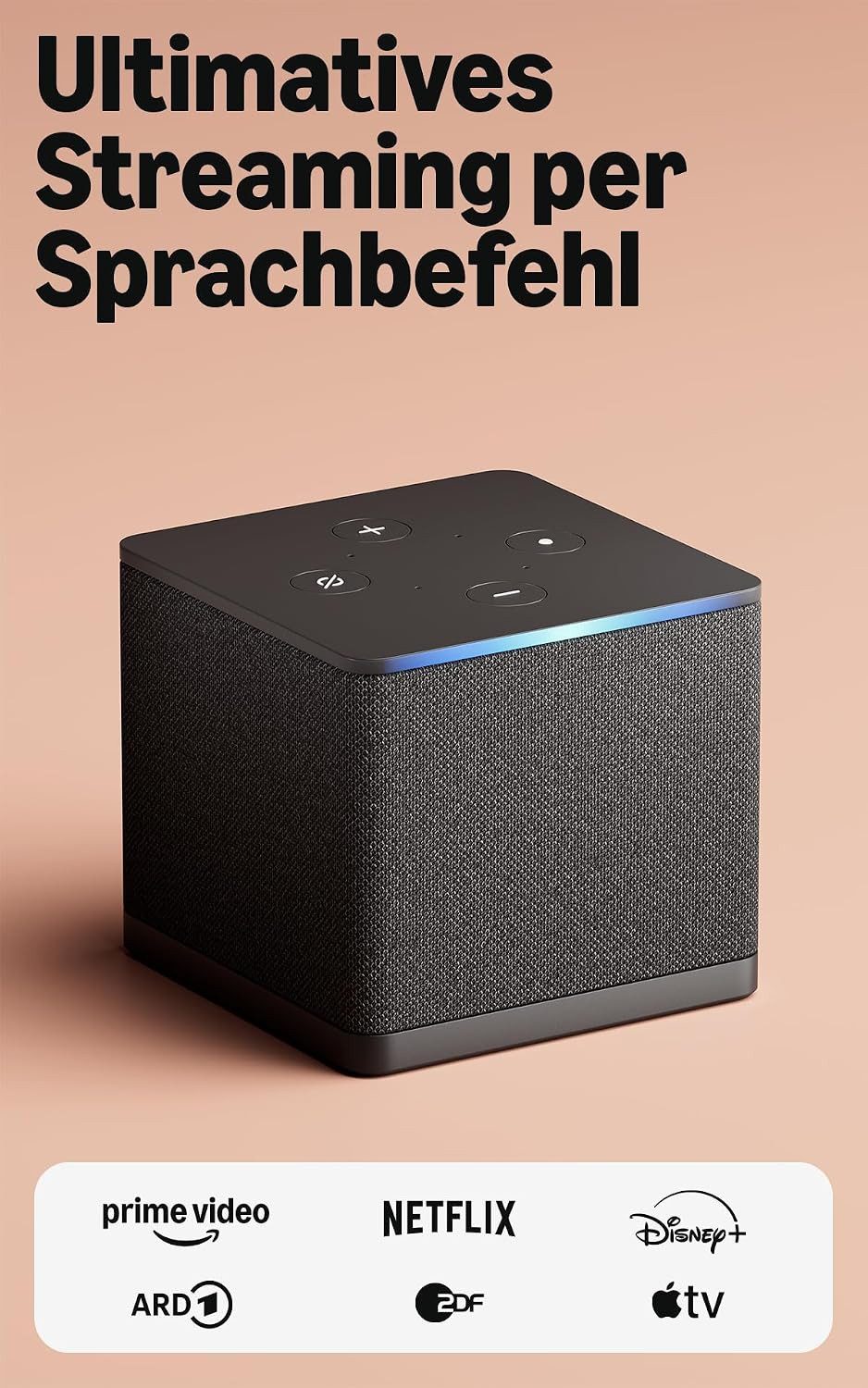 Amazon Fire TV Cube (Neueste Generation), Streaming-Mediaplayer mit Alexa Lautsprecher (mit Sprachsteuerung, 4K Ultra HD, Wi-Fi 6E)