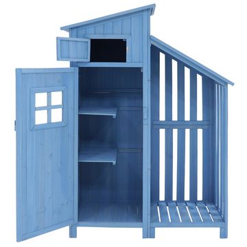 OBOSOE Gerätehaus Gartenschrank Werkzeugschrank 124x46x174cm