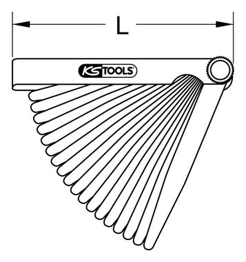 KS Tools Fühlerlehre, 20 Blatt, 0,05-1 mm