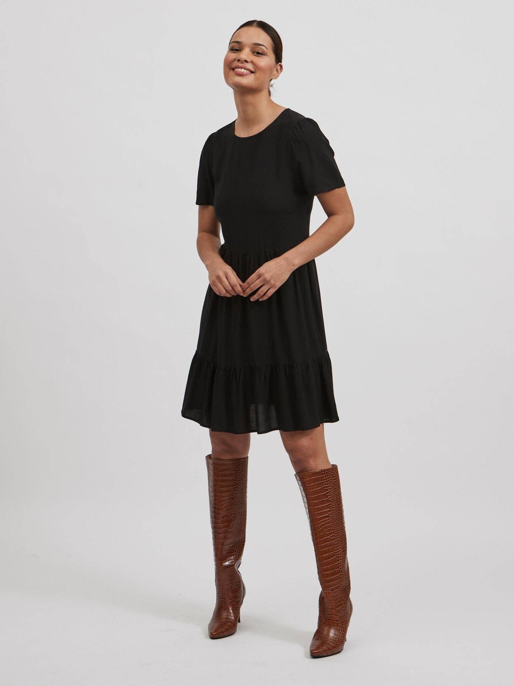 Sommerkleid Vila Damen VIPAYA black Kleid (1-tlg) (85)
