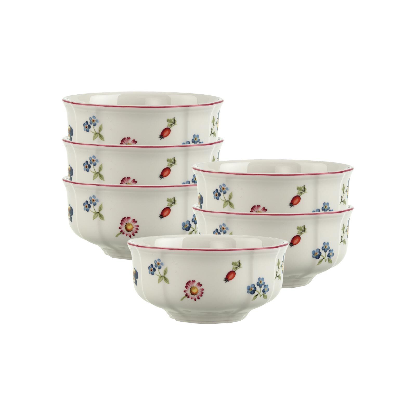 Villeroy & Boch Schale Petite Fleur Dessertschalen ø 11,7 cm 6er Set, Porzellan, (6x Dessertschale, 6-tlg)