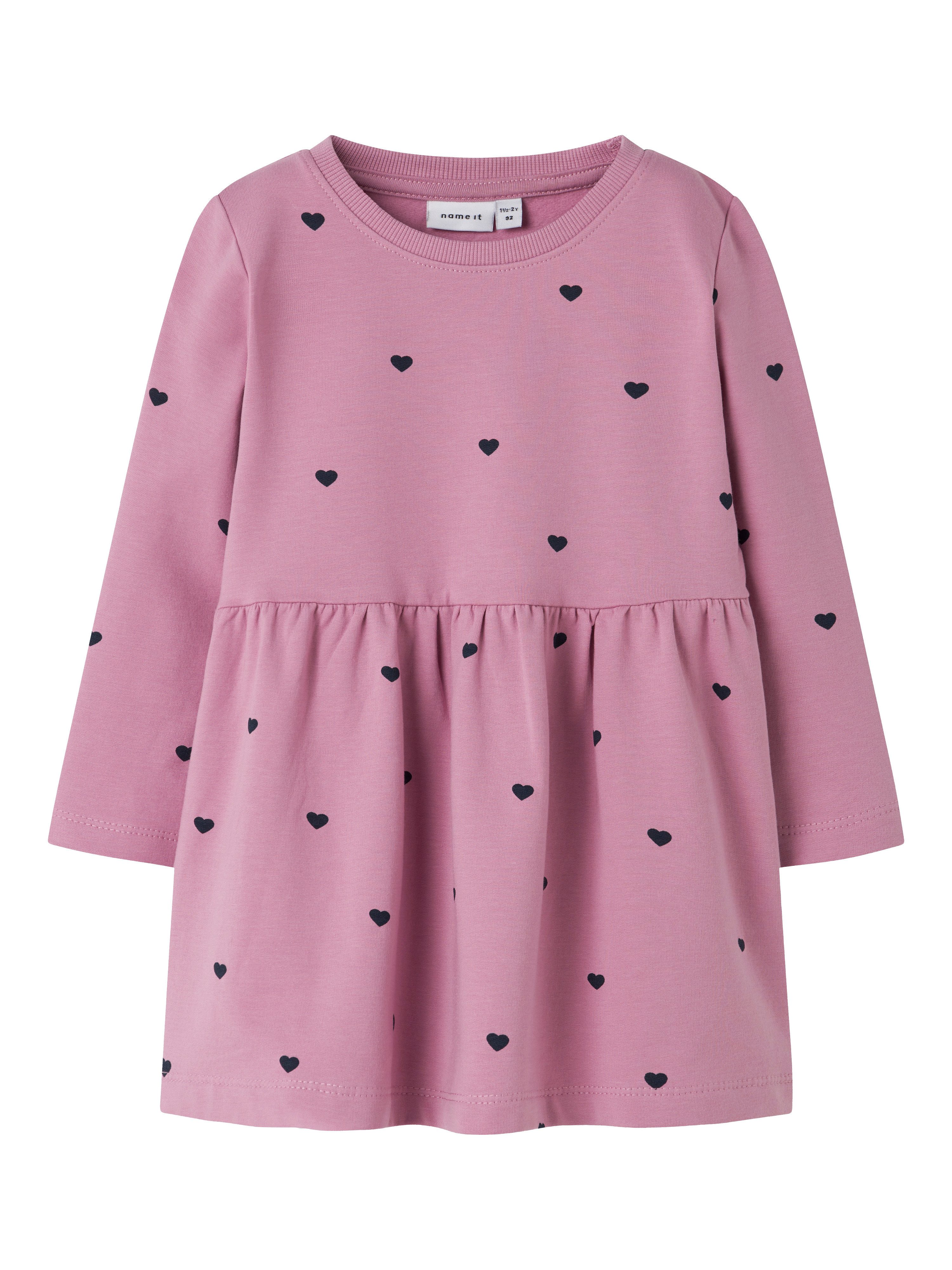 Name It Sweatkleid NMFDAVINA LS SWEAT BRU DRESS NOOS im tollen Alloverprint