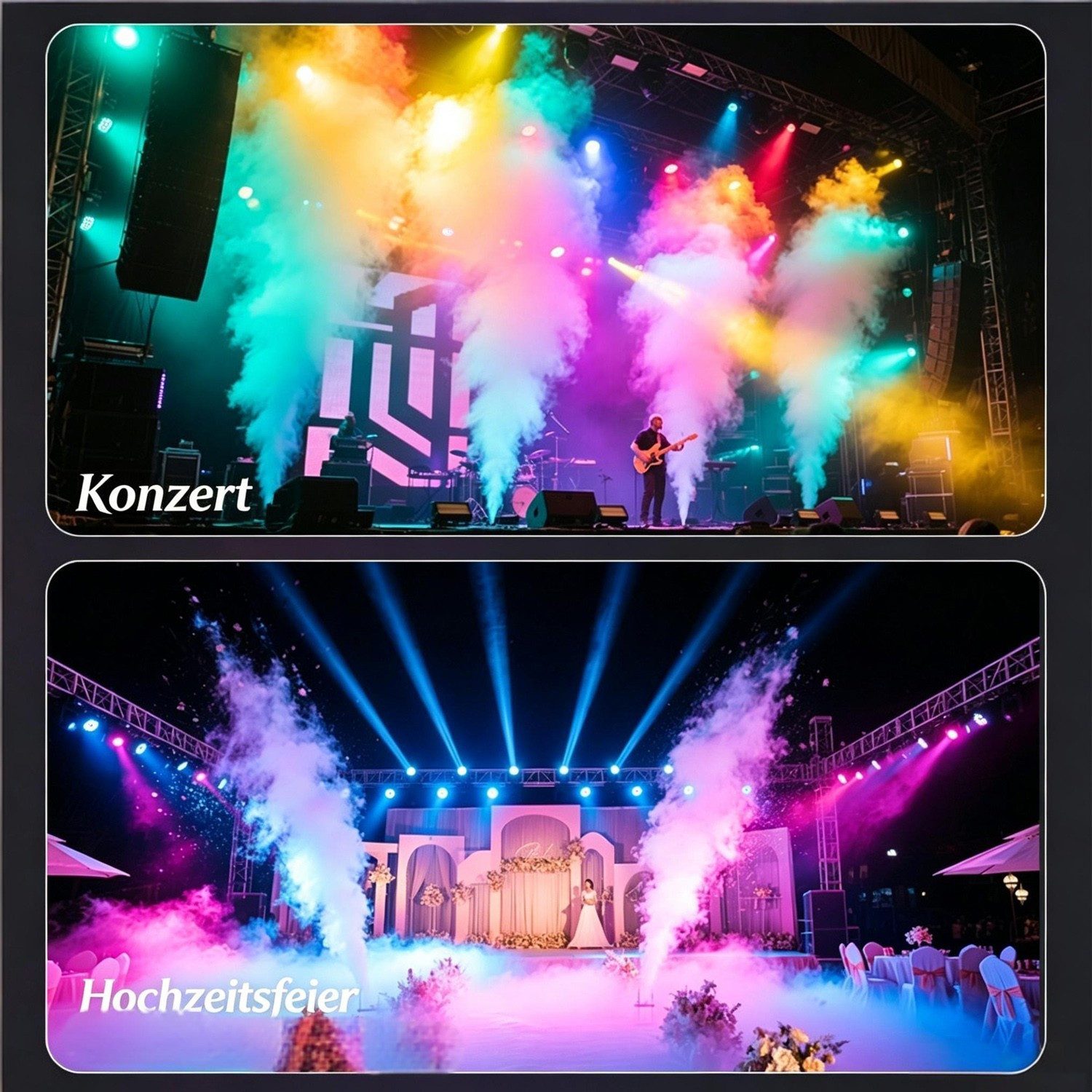 oyajia LED Discolicht DJ Discolicht Partylicht, Discolicht Nebelmaschine Mini mit RGB Effekt, RGB, Nebel Maschine mit Fernbedienung UND LED Licht für Halloween DJ Party
