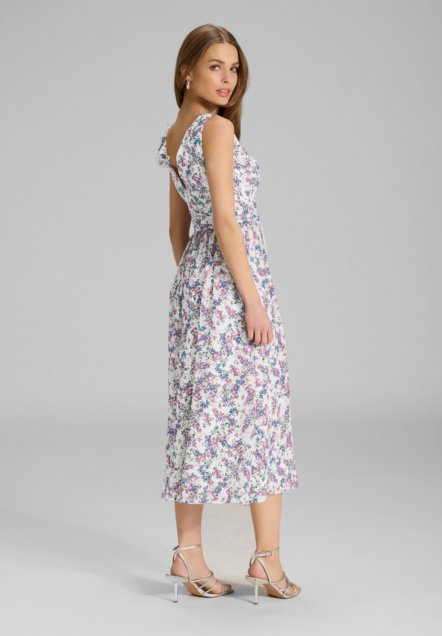 SWING Cocktailkleid Taillierter Schnitt mit fließendem Rockteil