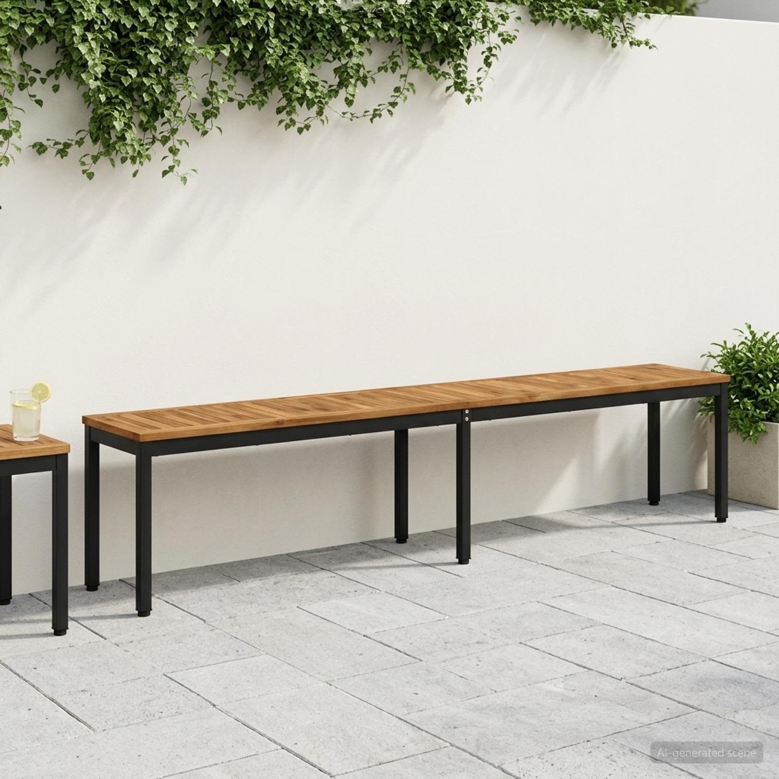 vidaXL Gartenbank Gartenbank 201 x 35 x 45 cm Massivholz Rechtwinklig (1-St)
