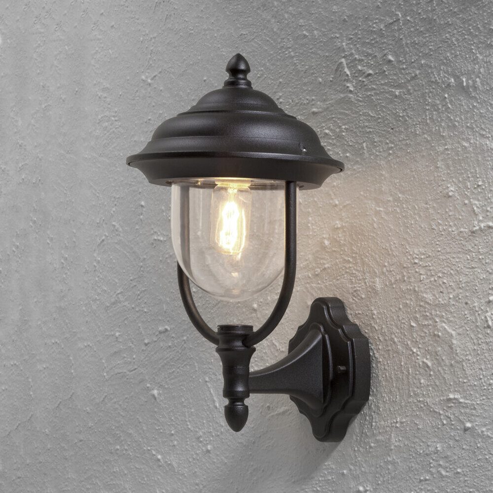 KONSTSMIDE Außen-Wandleuchte Aluminium, schwarz, IP43, G, L240mm