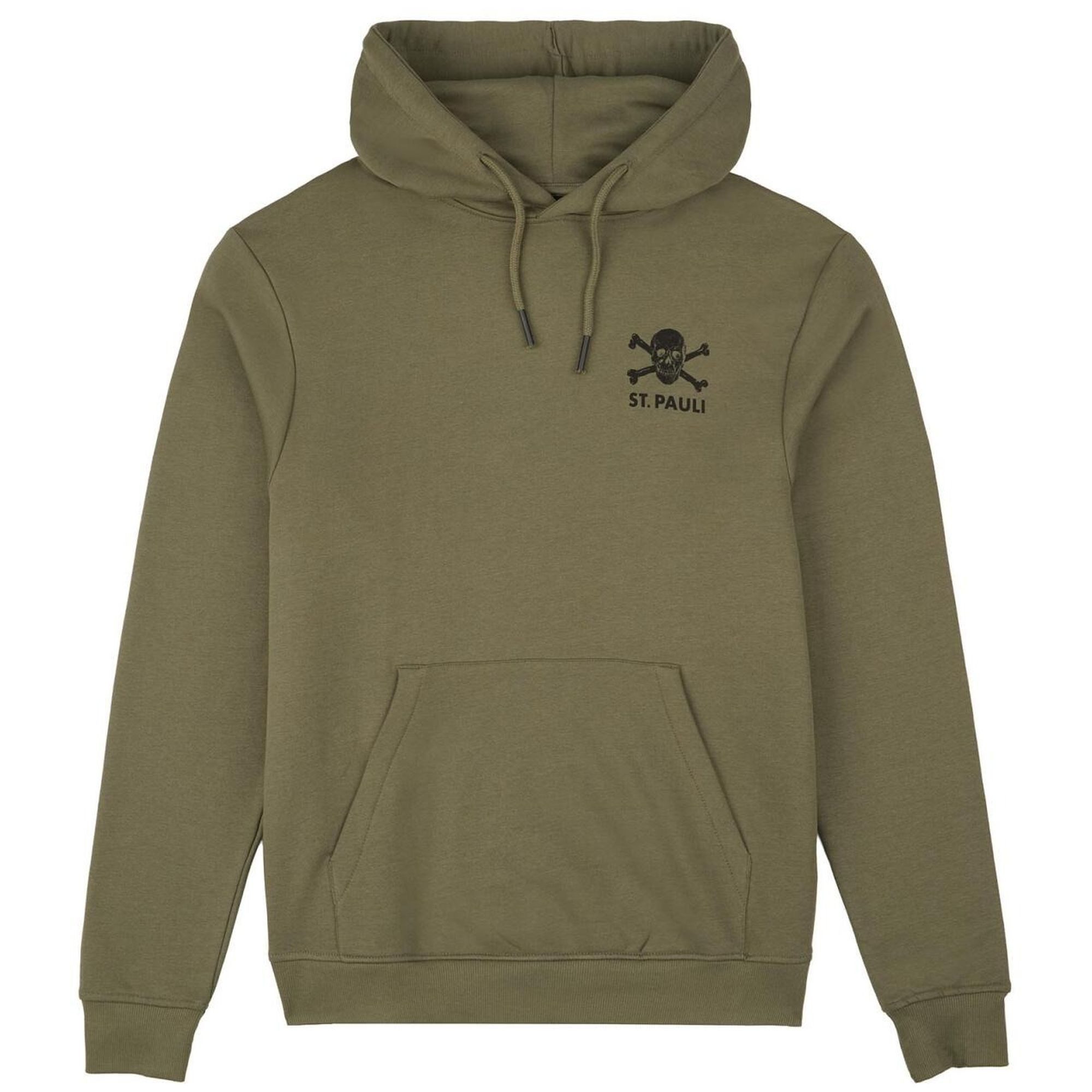 FC St. Pauli Kapuzenpullover FC St. Pauli - Kapuzenpullover Black-Olive Totenkopf - oliv