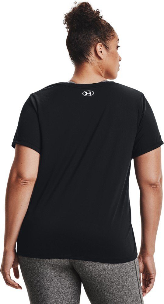 UA mit Kurzarm-Oberteil 001 Tech T-Shirt Black Under Armour® V-Ausschnitt