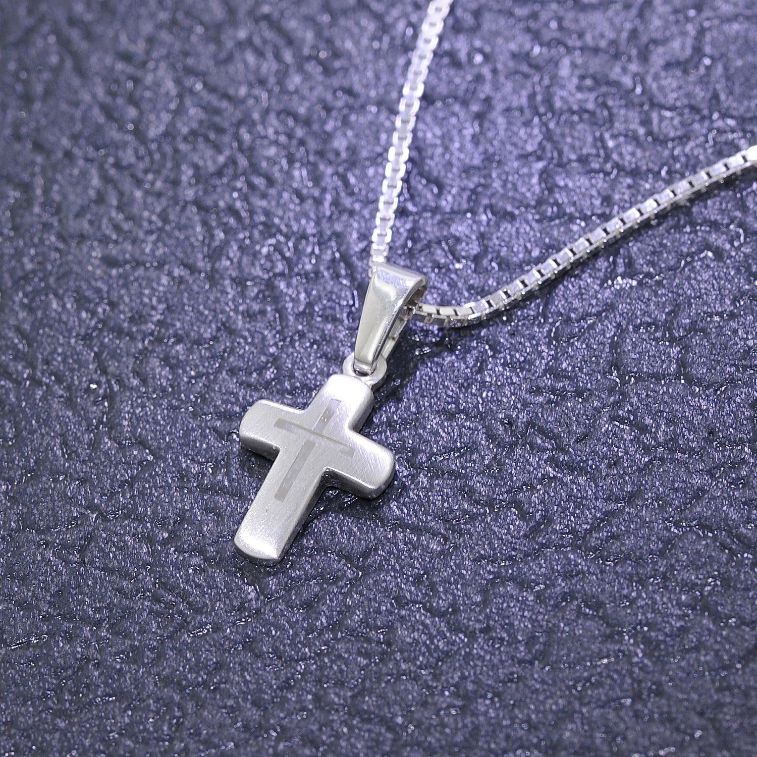 trendor Kreuzkette 48870, Kinder mit Kreuz 925 Silber