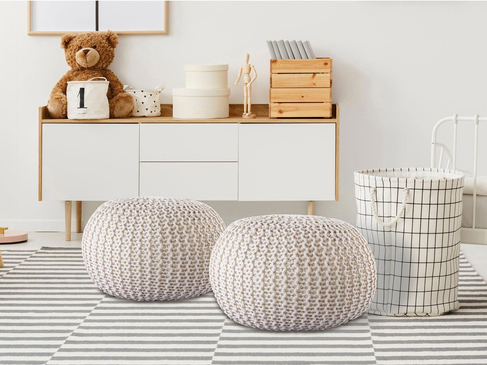Amagohome Gartenlounge-Hocker Pouf Outdoor ø 55 günstig online kaufen