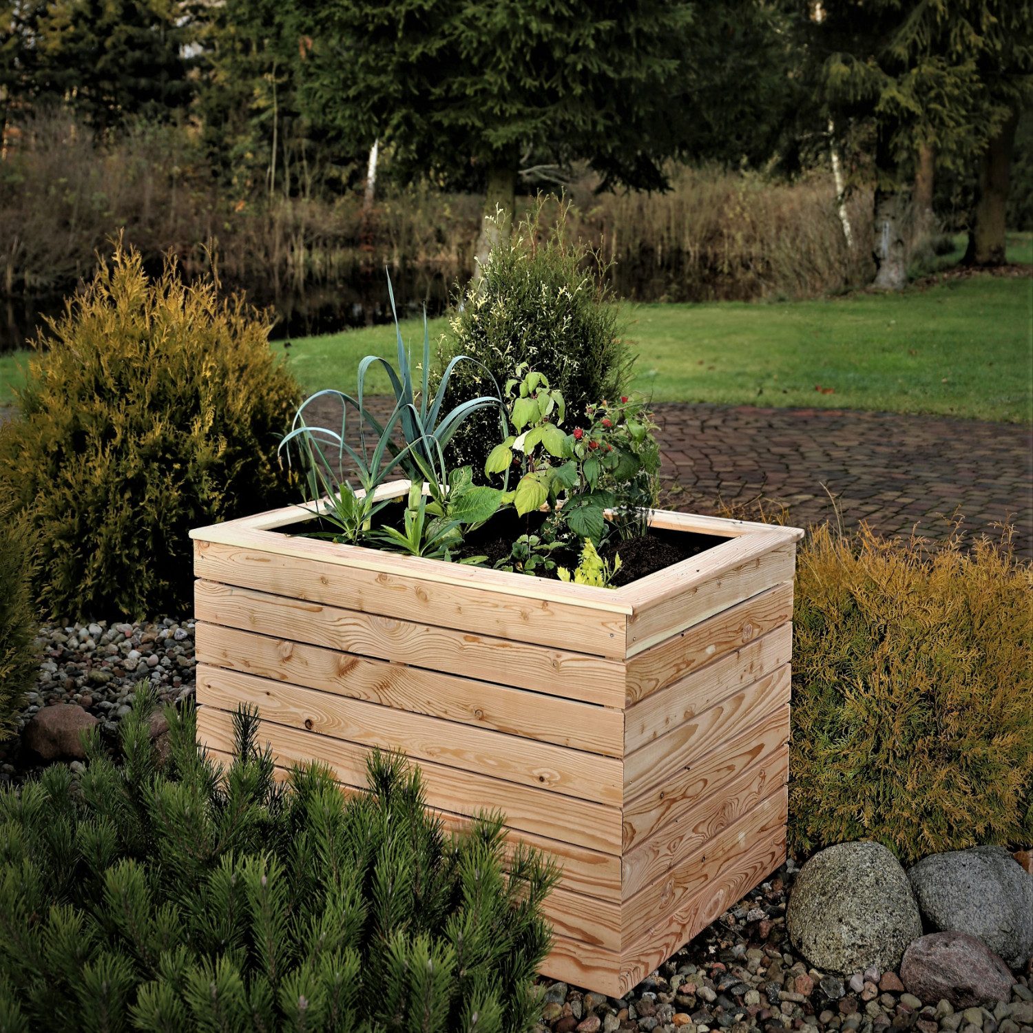 Gartenfachmarkt24 Hochbeet Holzhochbeet / Kräuterbeet "Lara", aus Lärche
