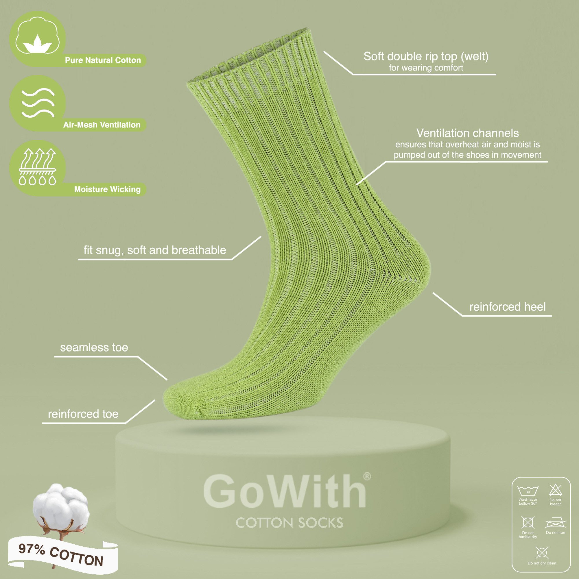 GoWith Wandersocken Biosocken Lang Wandersocken Laufsocken günstig online kaufen