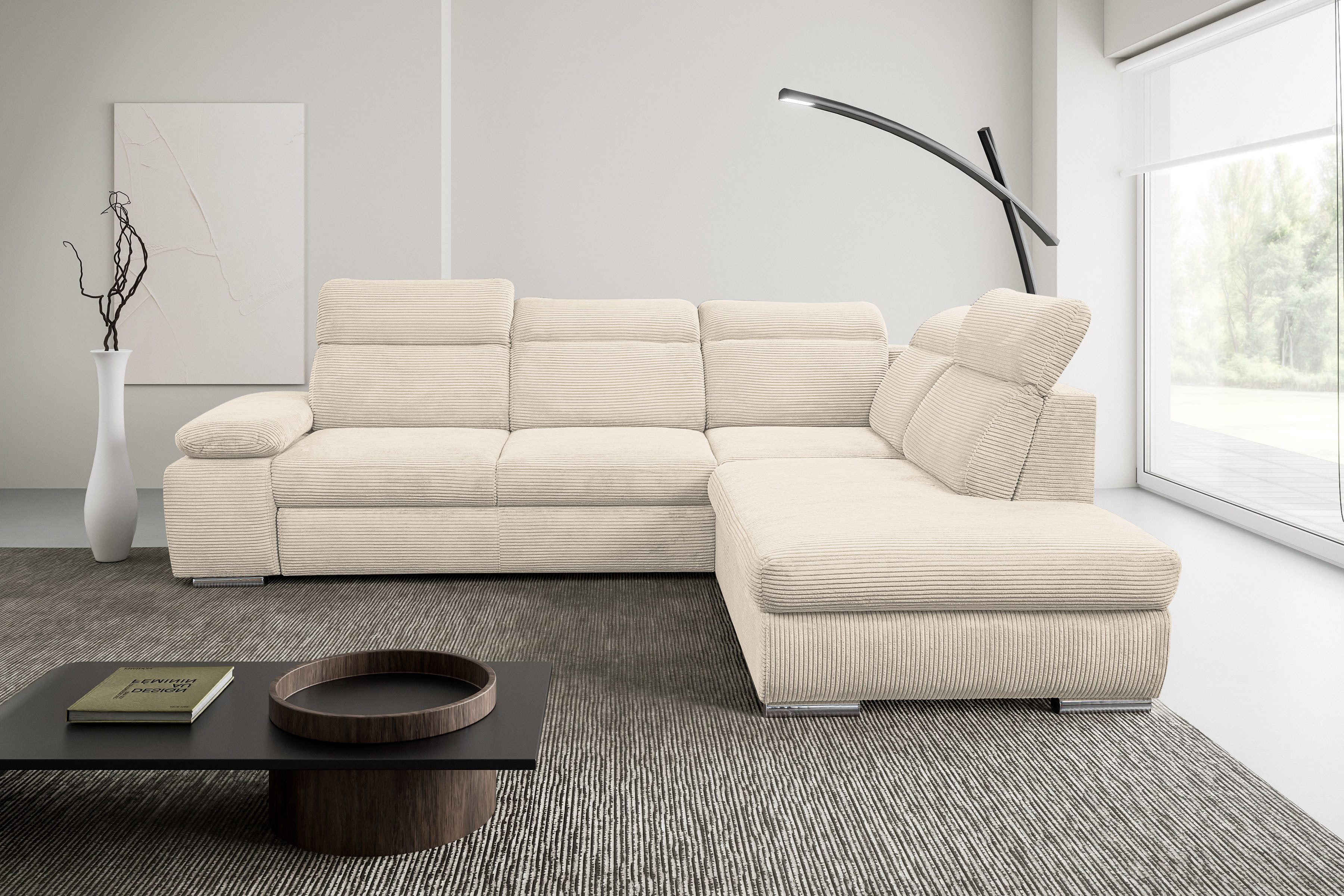 WERK2 Ecksofa Alicante Cord, inkl. Bettfunktion & Bettkasten, Breite 280cm, günstig online kaufen