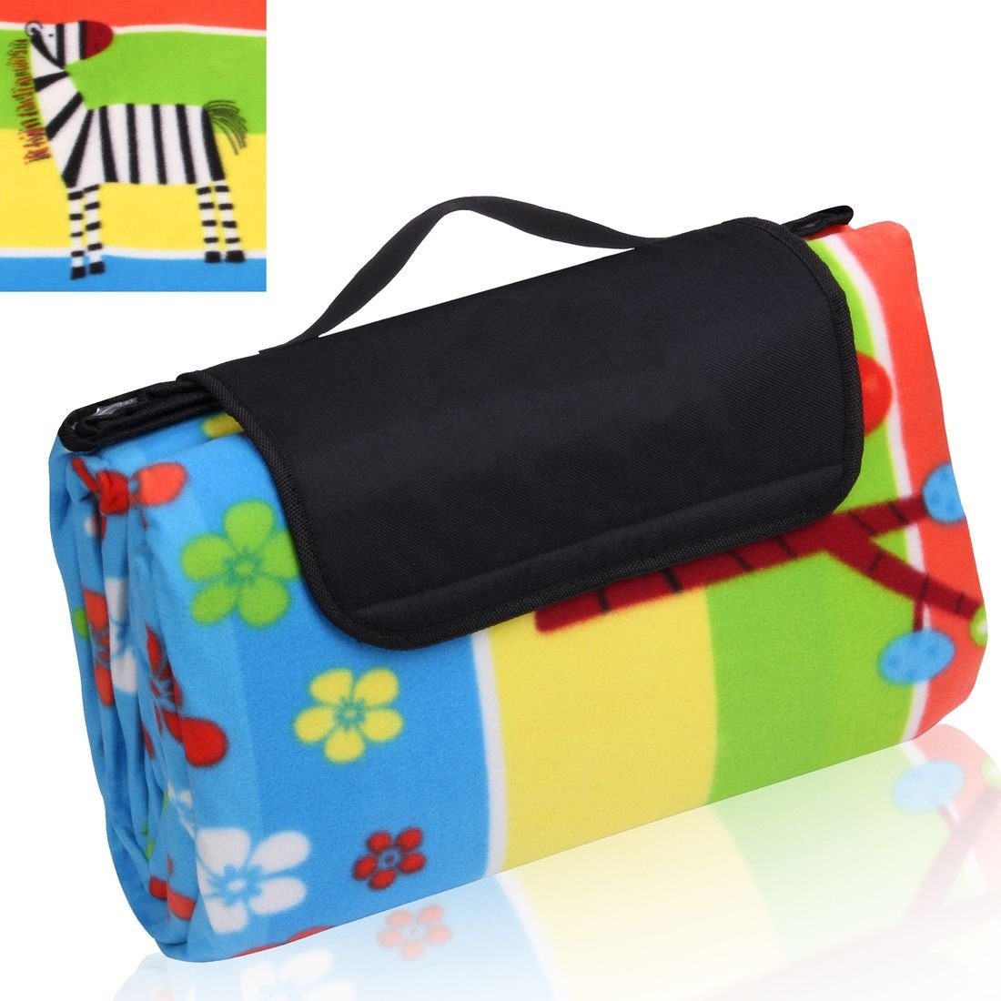 Picknickdecke yourGEAR Kids XL Picknickdecke 200x200 Camping Fleece Decke wasserdichte & isolierte Stranddecke