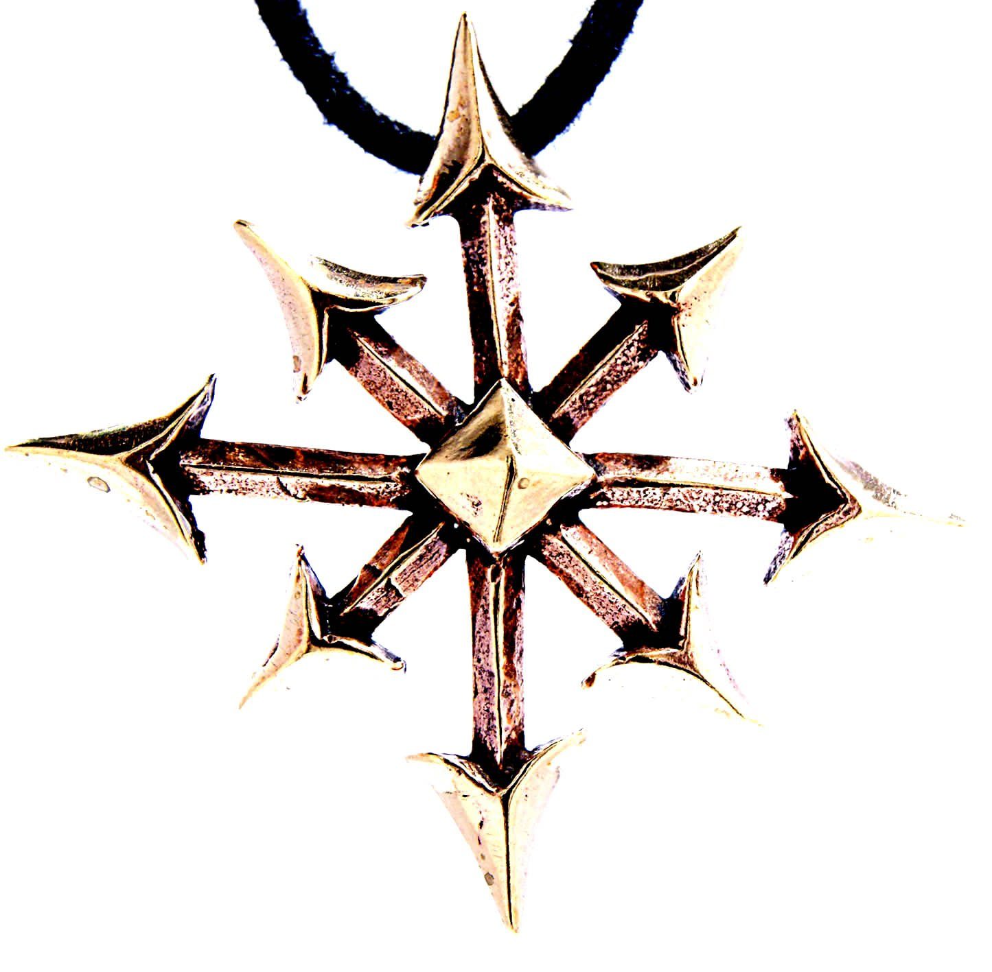 Kiss of Leather Kettenanhänger großer Chaosstern Chaos Star Bronze Anhänger Nr. 20
