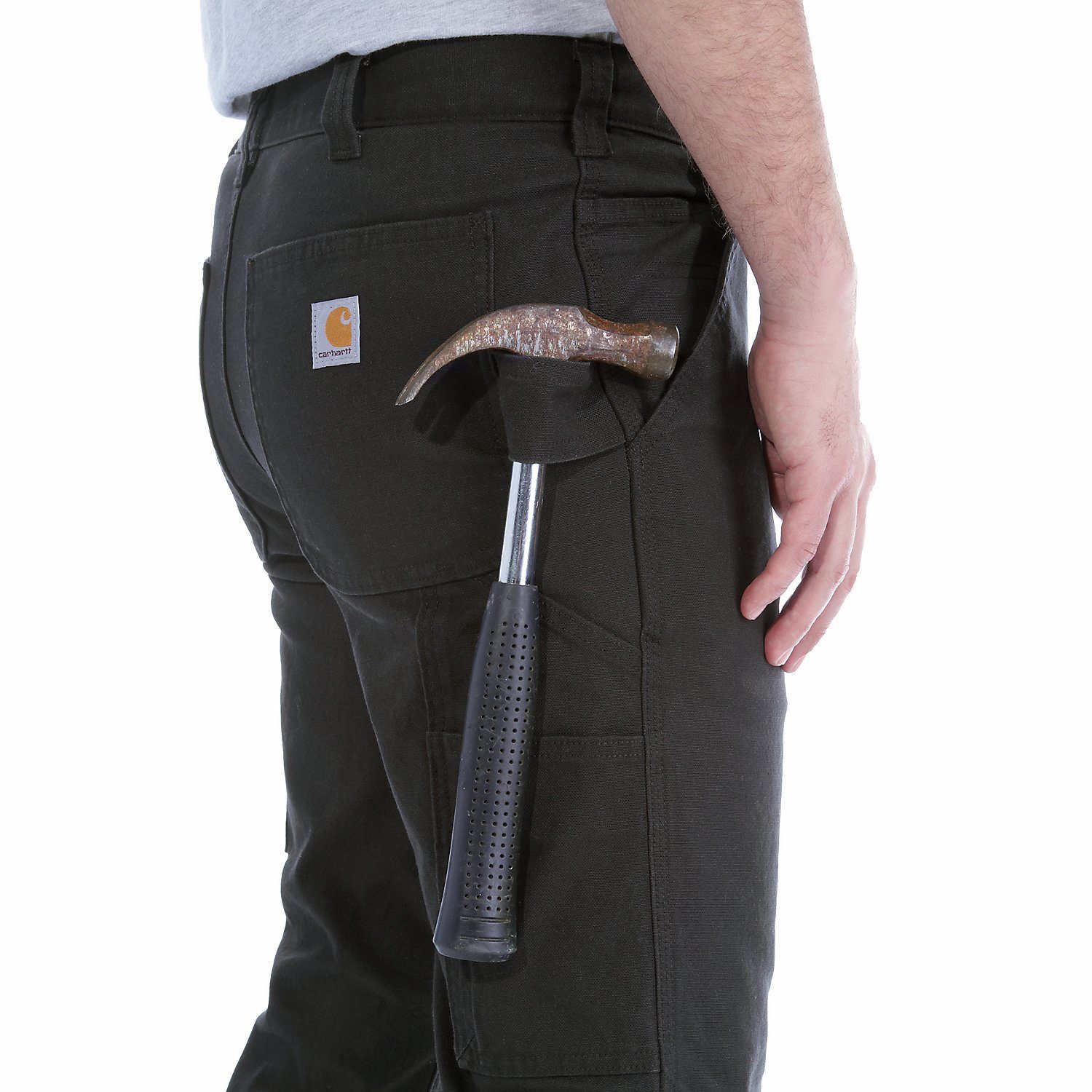 Carhartt Arbeitshose Duck Tapered Leg Utility mit Schwarz mehreren Werkzeugtaschen