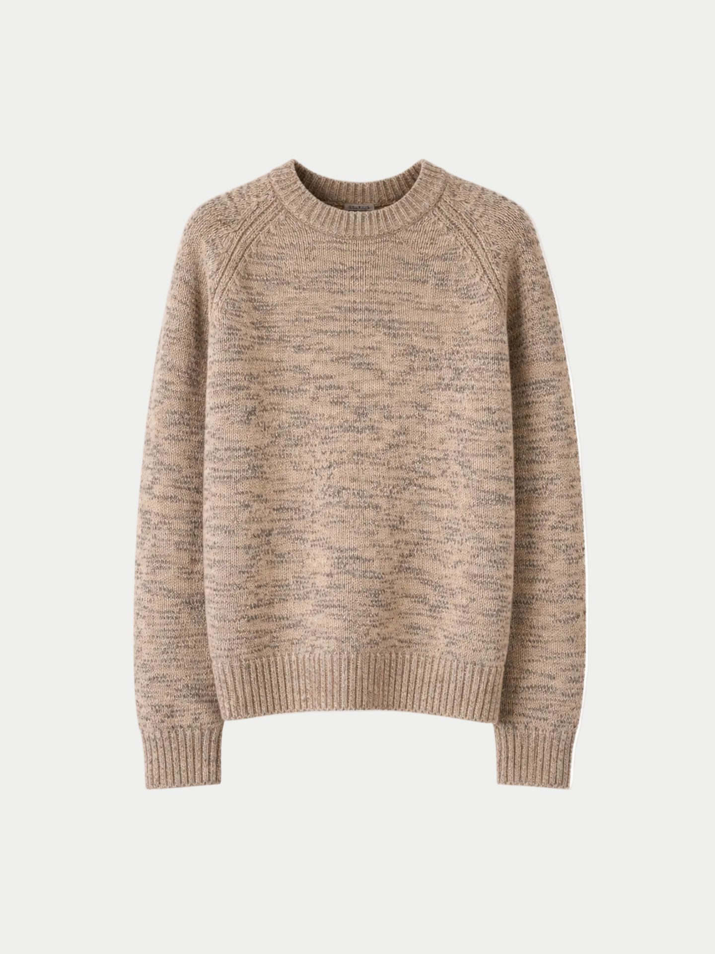 Rundhalspullover Unisex Kaschmir-Mouliné-Pullover