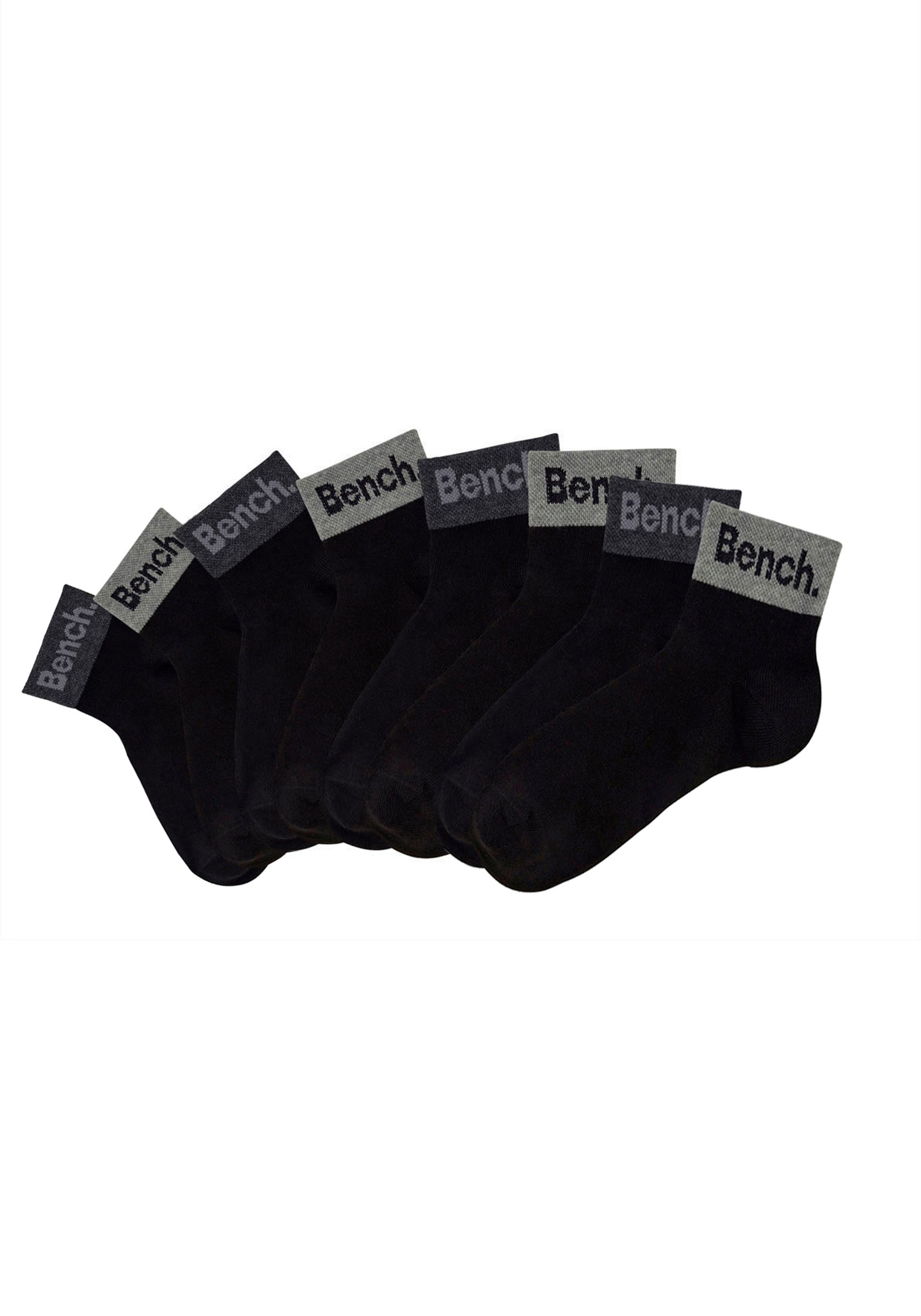 Bench. Kurzsocken Damen Herren Kurze Socken, für Freizeit und sportliche Aktivitäten (Packung, 8-Paar, Gr. 35-38 bis 43-46) mit eingestricktem Schriftzug am Bün – Bild 2 von 5