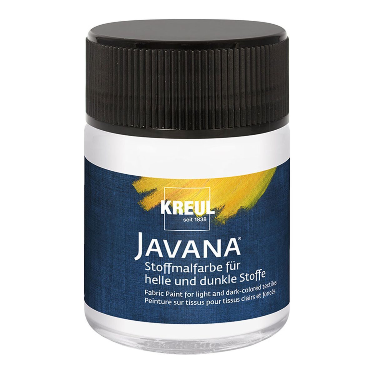 C. KREUL Stoffmalfarbe KREUL Stoffmalfarbe JAVANA weiß 50ml Glas