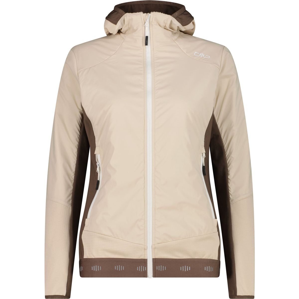 CMP Windbreaker Woman Jacket Hybrid FIX Hood Vielseitige Damenjacke aus Ripstop-Nylon mit GRID-TECH für Schutz und