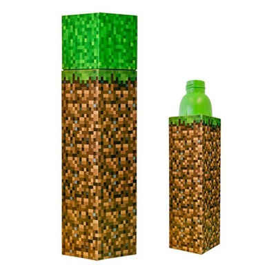 Kids Euroswan Trinkflasche Minecraft Trinkflasche in Form des Würfels aus dem Spiel Erde Grass