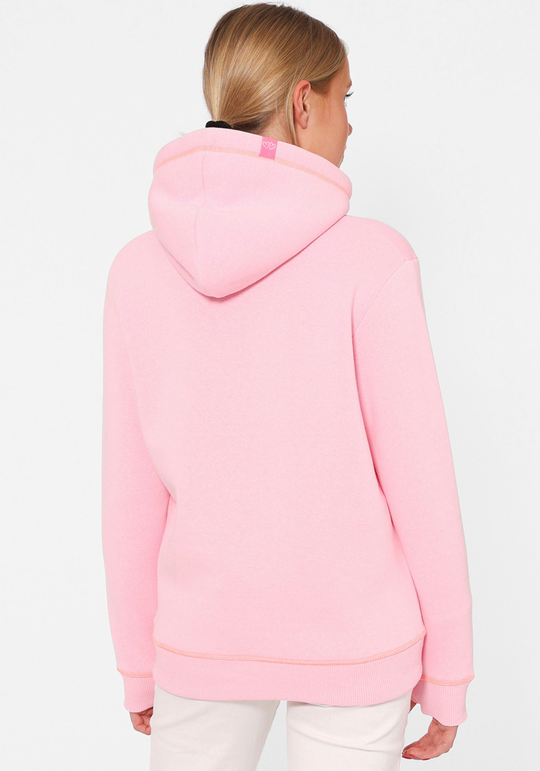 Zwillingsherz Hoodie "Cat Mom" mit aufgesticktem Katzenmotiv und Kontrastnähten