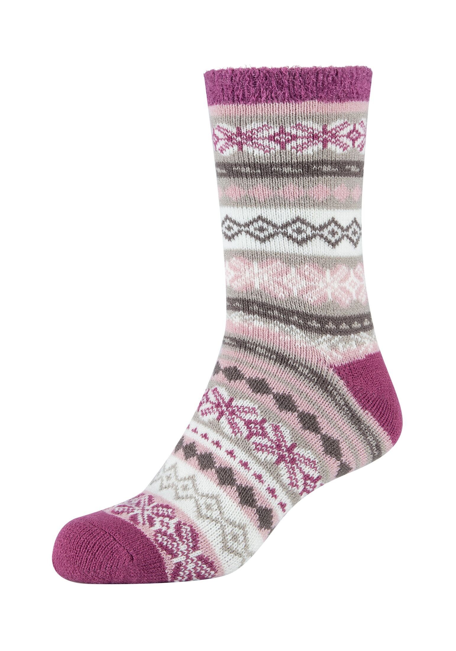 Camano Socken Socken Cosy Norweger Kuschelsocken Flauschig Warm Damen, Im  angesagten Norweger-Look ein Eyecatcher