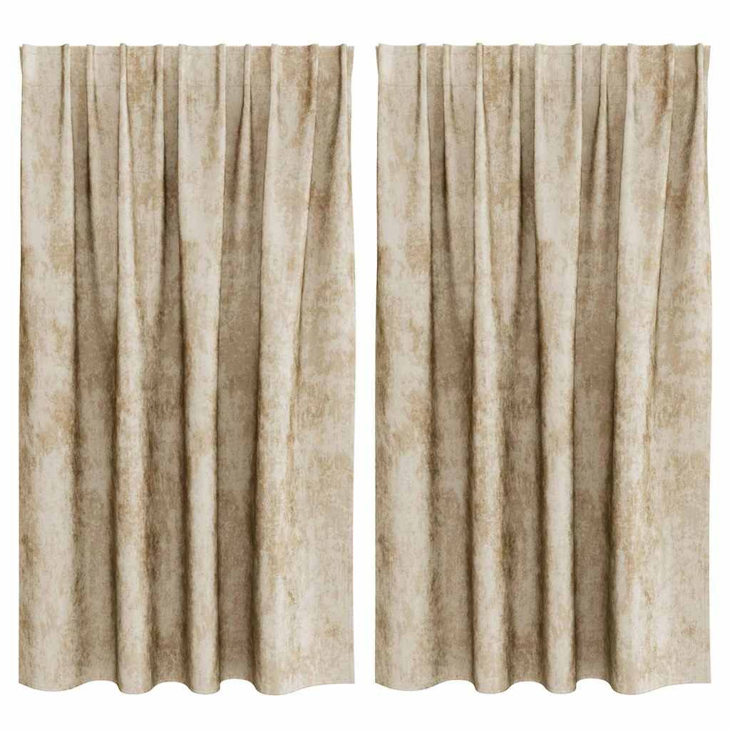 vidaXL Vorhang Samtvorhänge 2 stk. Creme 140 x 140 cm Samt (2 St), Samt