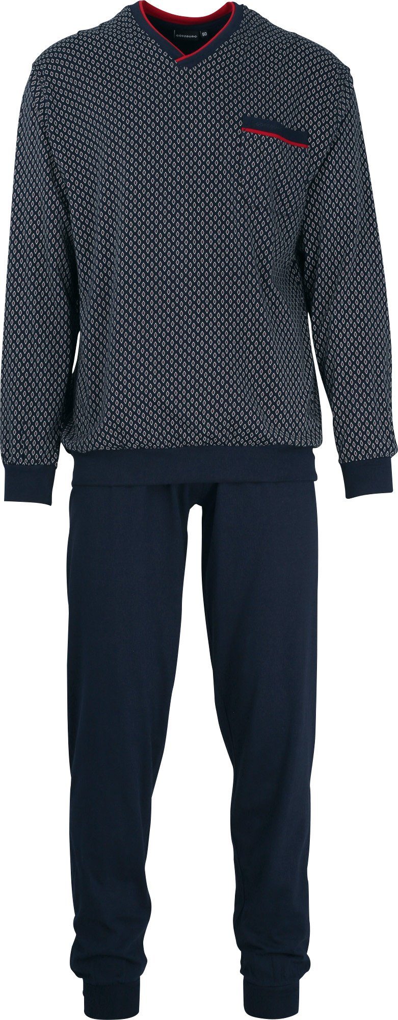GÖTZBURG Pyjama Herren-Schlafanzug Single-Jersey gemustert günstig online kaufen