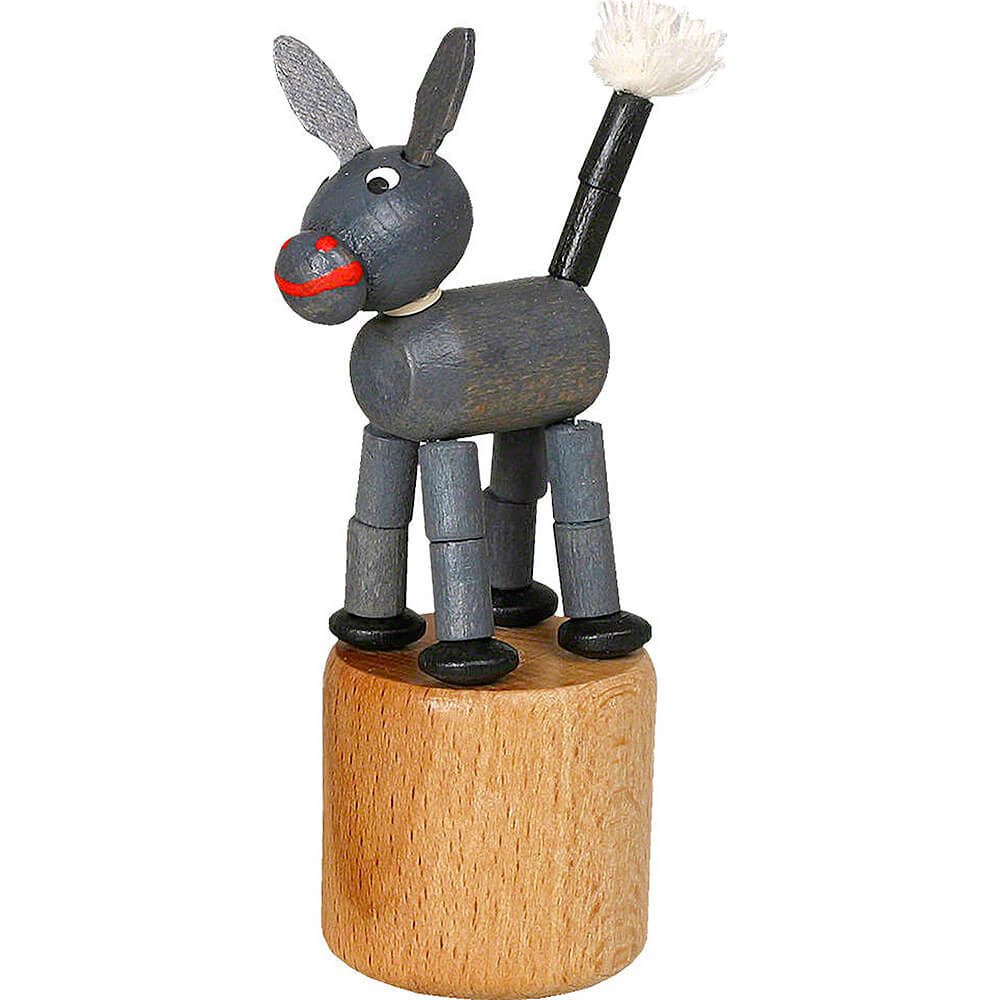 Jan Stephani Erzgebirgische Volkskunst Dekofigur Wackeltier Esel (8cm) von Jan Stephani