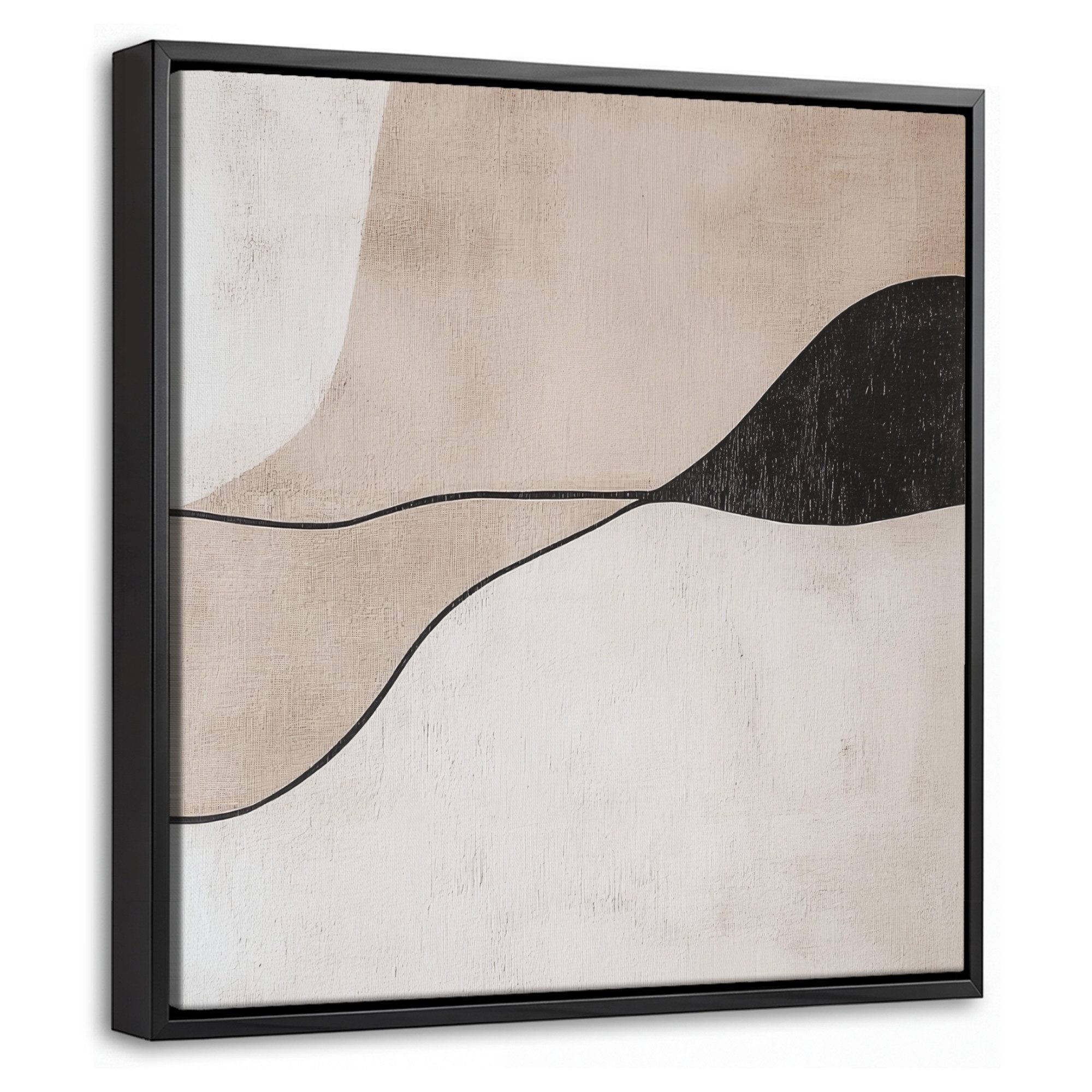 OneMillionCanvasses® Leinwandbild mit Rahmen - Konturlinien - Abstrakte Landschaft, Fotodruck (1 St), Leinwand Bilder Klein, Wand Dekoration Aesthetic 20x20cm