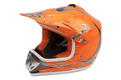 Nitro Motors Kinderhelm Matt & Glänzend Kinder Motorrad Crosshelm Sport Orange