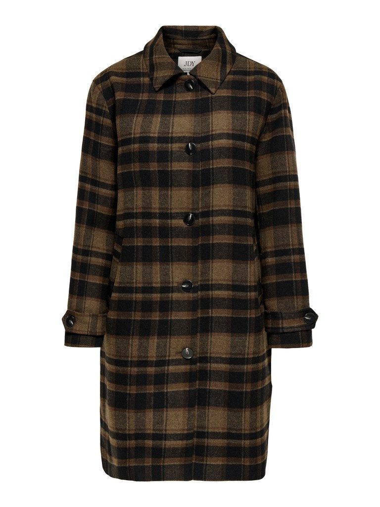 JDY Outdoorjacke JDYASTRID CHECK LONG COAT OTW HAB