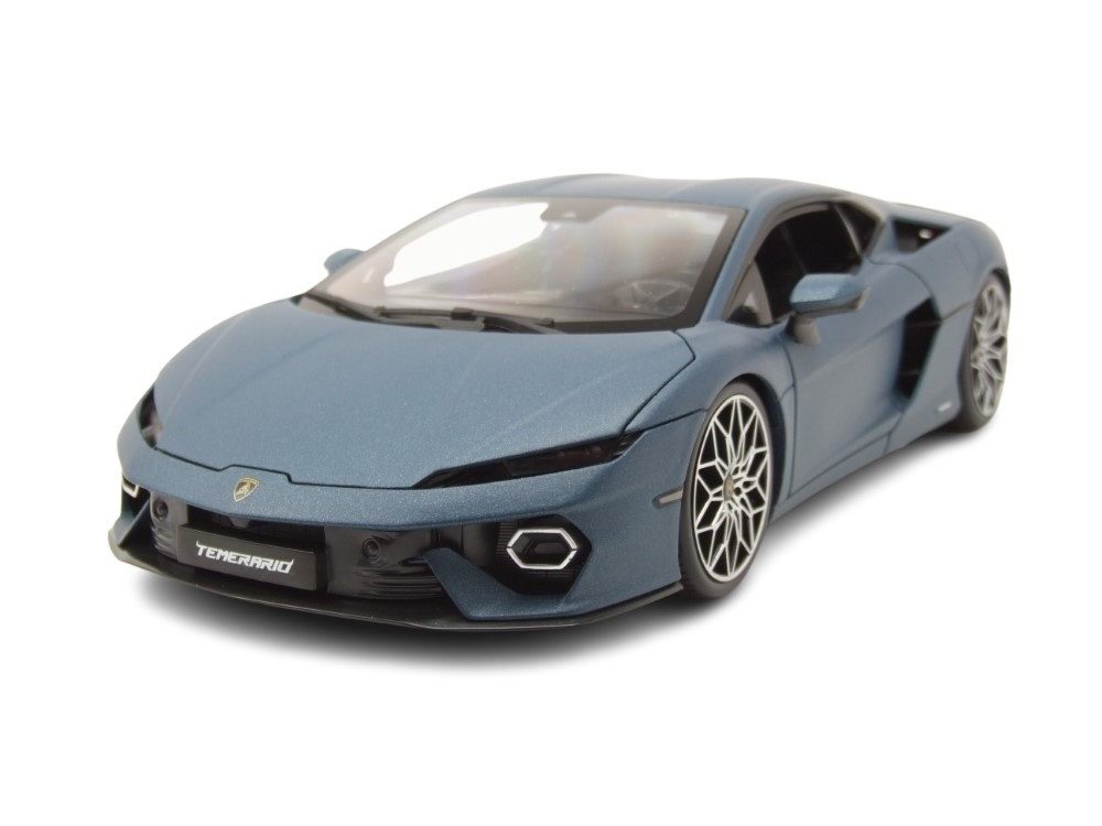 Bburago Modellauto Lamborghini Temerario 2024 blau, Maßstab 1:18