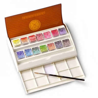 SENNELIER Aquarellfarbe l'Aquarelle Aquarell-Reisebox 14 halbe Näpfchen, inkl. Pinsel