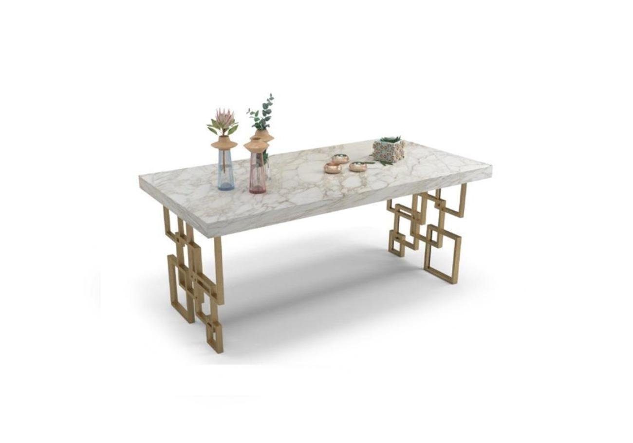 Esstisch), (1-St., Möbel Tisch Made Eleganter nur Europa Marmor Esstisch 1x JVmoebel in Esszimmer Designer Weißer Esstisch