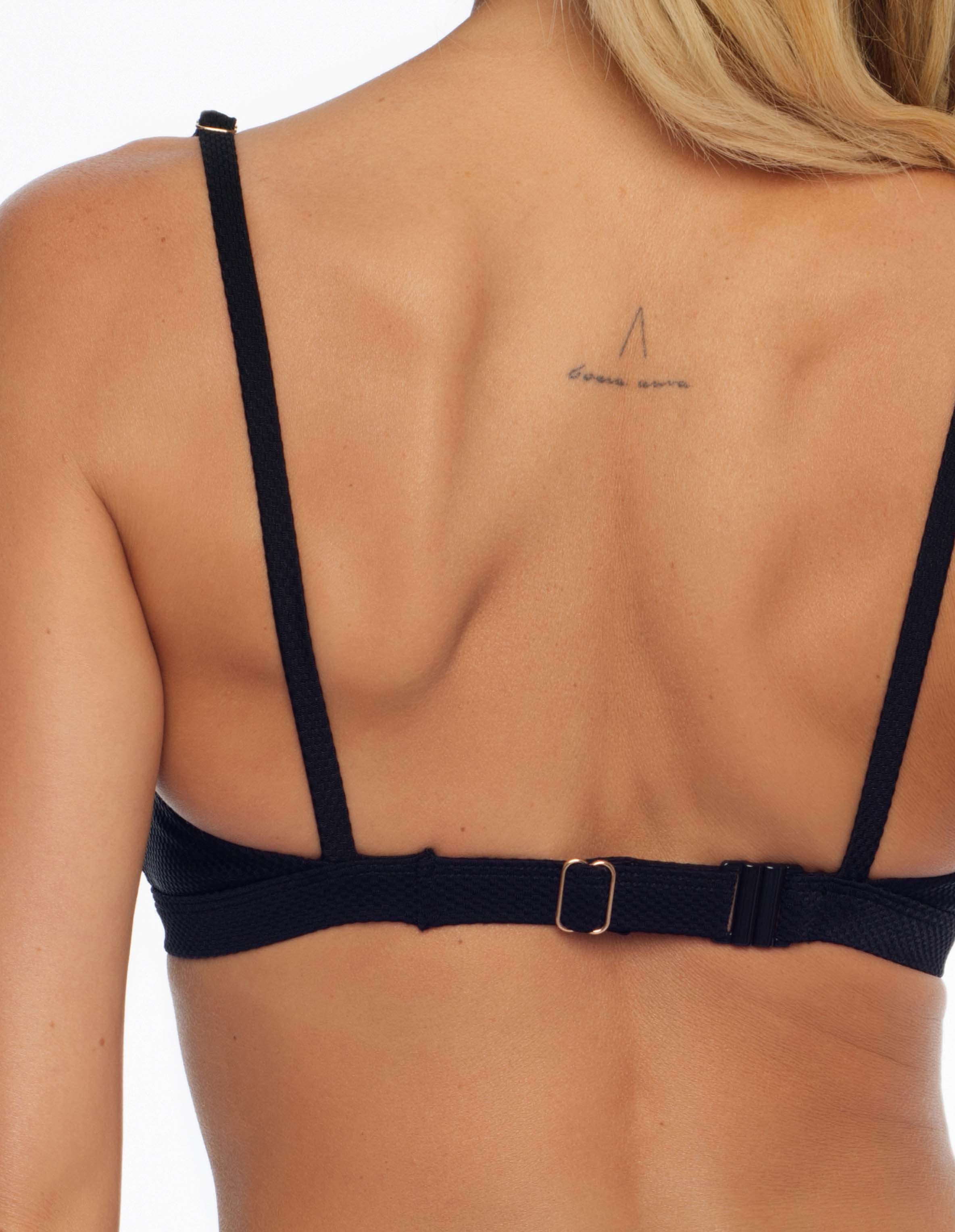 ESOTIQ Triangel-Bikini-Top Bikini Top Triangel Sunrise, Cut out, Dekorband, Strukturstoff – Bild 4 von 5