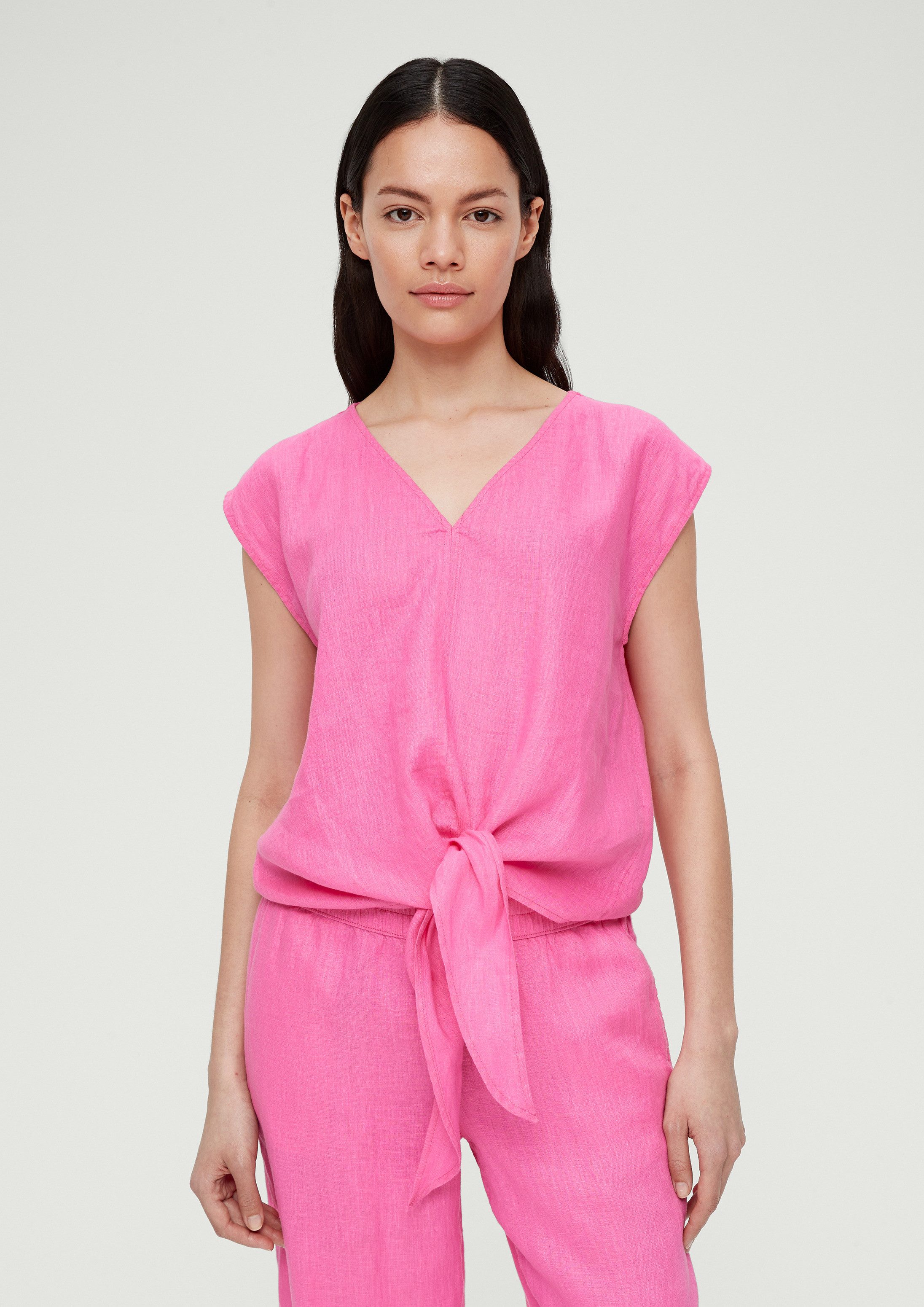 s.Oliver Blusentop Bluse Bluse mit Knoten-Detail