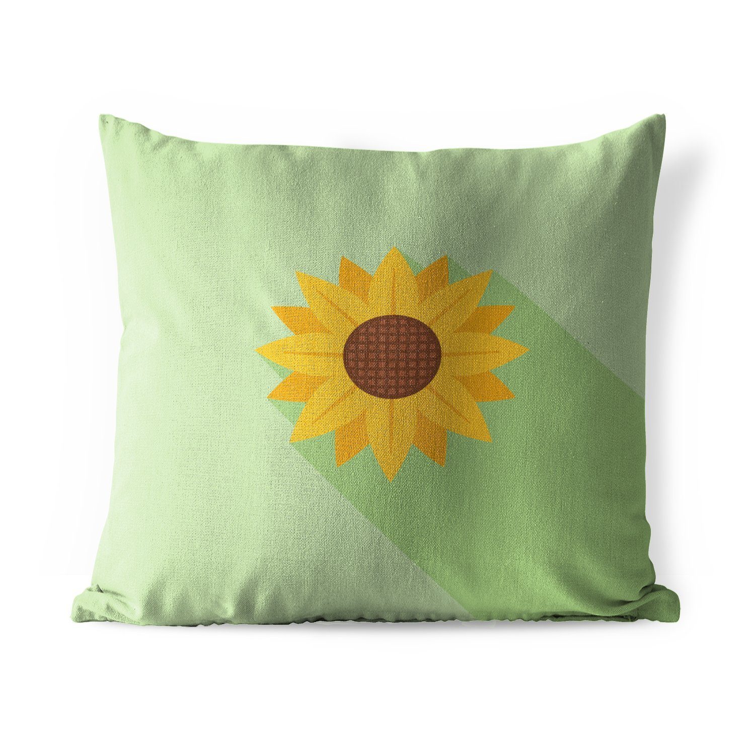 MuchoWow Dekokissen Einfache Illustration einer Sonnenblume, Kissenbezüge, Kissenhülle, Dekokissen, Dekokissenbezug, Outdoor