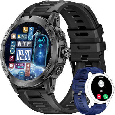 Lige Herren's Anruf Bluetooth IP68 Wasserdicht Fitness-Tracker Smartwatch (1,54 Zoll, Android/iOS), mit Schlafmonitor Herzfrequenz SpO2monitor 100 Sportmodi Schrittzähler