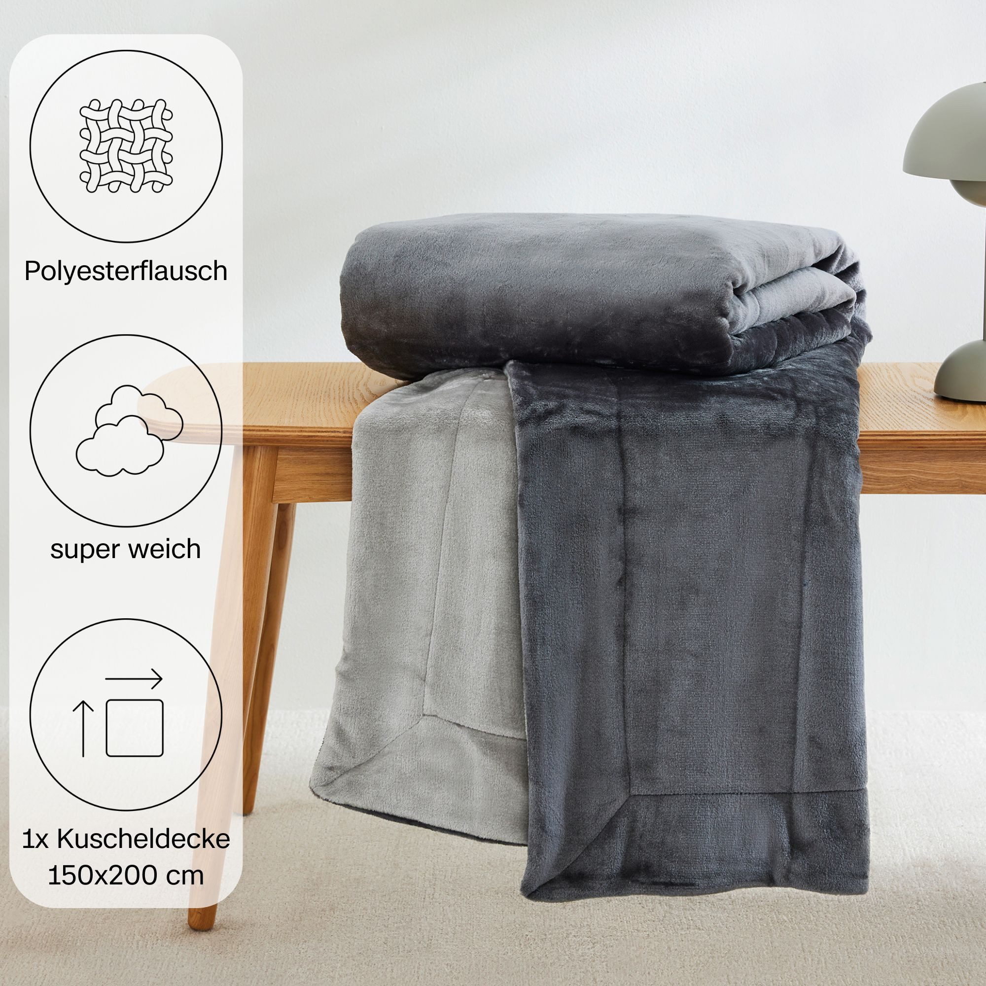 Wohndecke Doublesoft, Kuscheldecke, Deal, Kissen geschenkt!, s.Oliver, Kuscheldecke 150x200 cm, GRATIS-Zugabe:2x Kissenhülle (Reißverschluss)