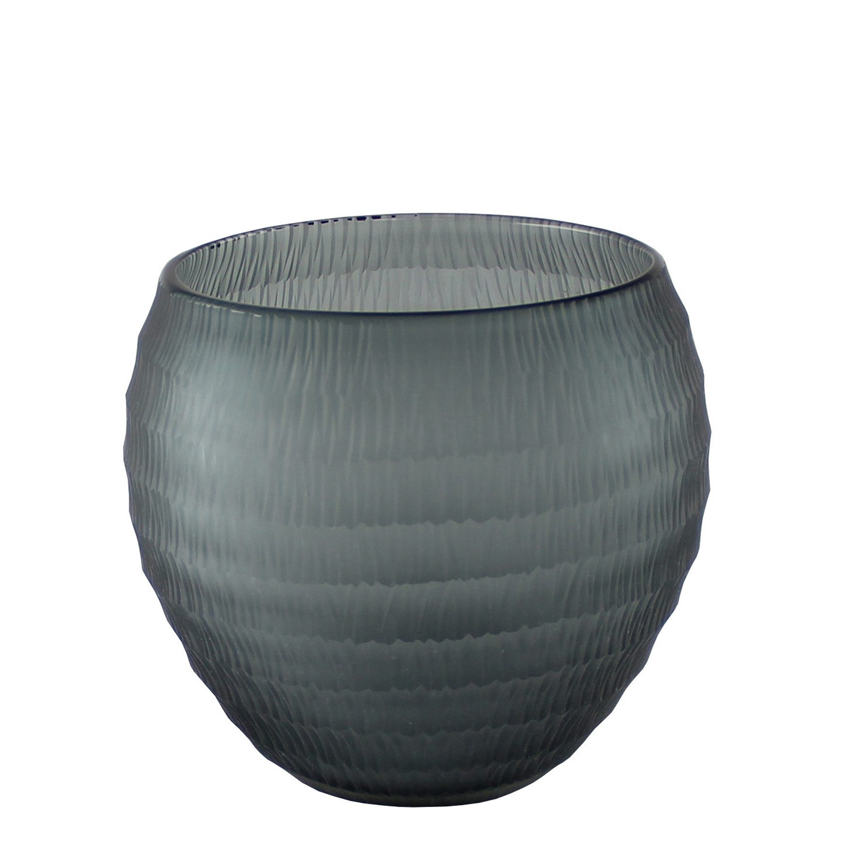 Kaheku Dekovase Kaheku Kübel Medea, Grau, Schliff, Ø 14,5 cm, 1132003305 (1 St)